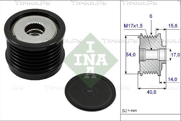 Муфта генератора обгонная Ina для Fiat Bravo II 2007-2014. Артикул 535 0230 10