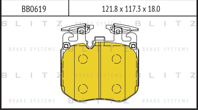 Колодки тормозные дисковые задние (Blitz). Артикул BB0619