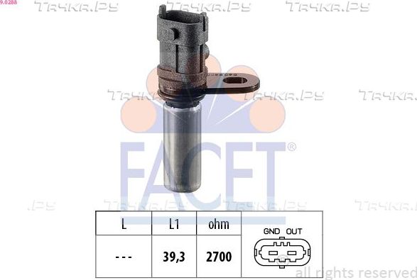 Датчик положения коленвала Facet Made in Italy - OE Equivalent для Opel Meriva A 2003-2010. Артикул 9.0288