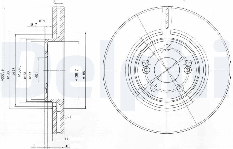 Тормозной диск Delphi. Артикул BG9016