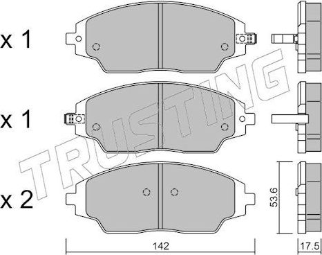 Тормозные колодки Trusting для Chevrolet Aveo II 2011-2015. Артикул 1032.0