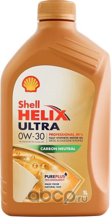 МОТОРНОЕ МАСЛО SHELL HELIX ULTRA PROFESSIONAL AV-L 0W-30 КАН. 1 Л. Артикул 550046303