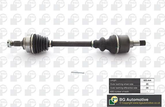 Полуось (привод в сборе, приводной вал) BGA. Артикул DS6726LA