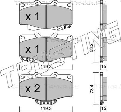 Тормозные колодки Trusting передние для Volkswagen Taro 1989-1997. Артикул 131.0