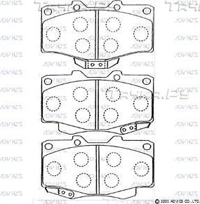 Тормозные колодки Advics передние для Toyota 4Runner II 1990-1996. Артикул A1N021