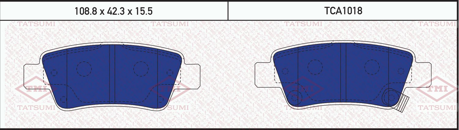 Колодки тормозные HONDA CR-V 07- задн. (Tatsumi). Артикул TCA1018