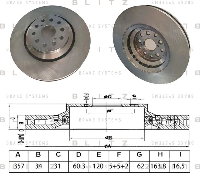 Диск тормозной (Blitz). Артикул BS0622