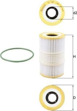 Масляный фильтр Mahle-Knecht. Артикул OX 1185D