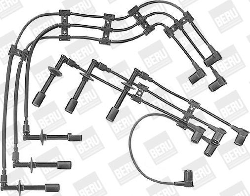 Высоковольтные провода (провода зажигания) (комплект) Beru для Porsche 911 I (901, 911) 1983-1984. Артикул ZE715