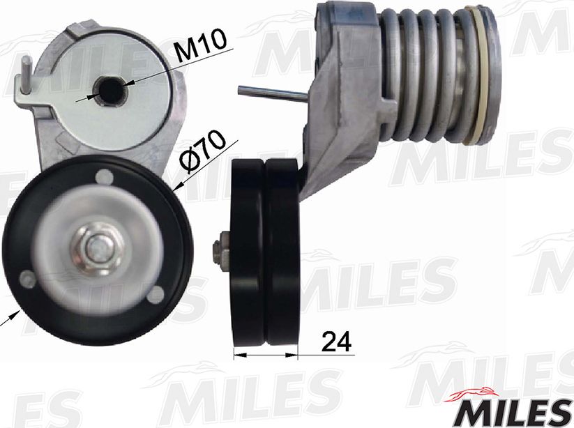 Натяжной ролик (натяжитель) приводного ремня Miles. Артикул AG00048
