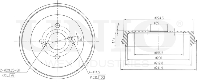 Барабан тормозной (Unio). Артикул BRD-10067