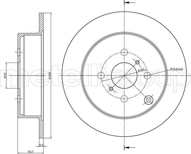 Тормозной диск Metelli задний для Geely FC (Vision) 2006-2012. Артикул 23-0636