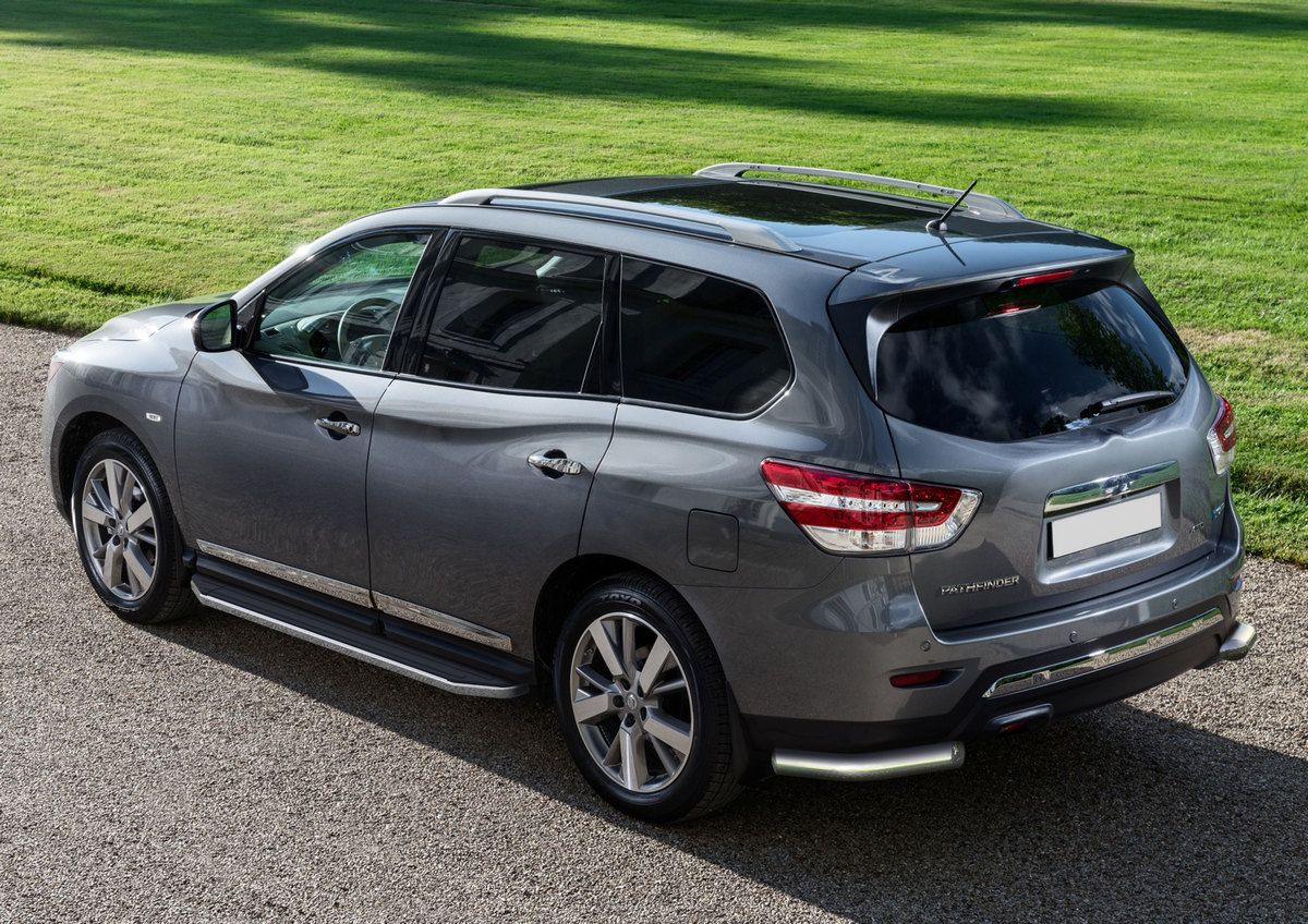 Пороги алюминиевые Rival Premium для Nissan Pathfinder R52 2014-2017. Артикул A193ALP.4107.1