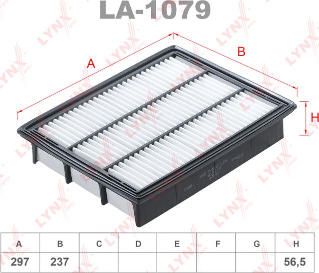 Воздушный фильтр LYNXauto для SsangYong Stavic 2013-2026. Артикул LA-1079