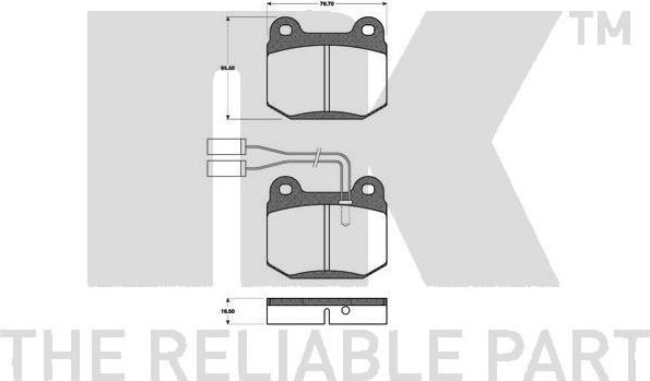 Тормозные колодки NK передние для Alfa Romeo 90 1984-1987. Артикул 221007
