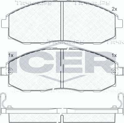 Тормозные колодки Icer передние для Hyundai Porter IV 2004-2026. Артикул 141266