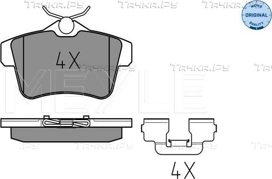 Тормозные колодки Meyle Original задние для Citroen DS4 2011-2015. Артикул 025 249 2217