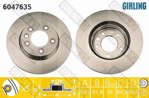 Тормозной диск Girling. Артикул 6047635