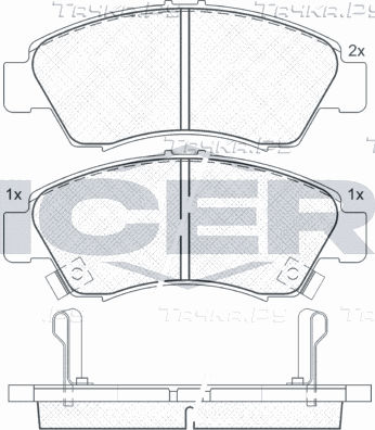 Тормозные колодки Icer передние для Honda Logo 1999-2002. Артикул 180958