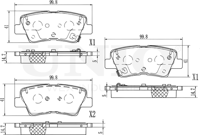 Колодки тормозные дисковые, комплект (Unio). Артикул BRP-20028