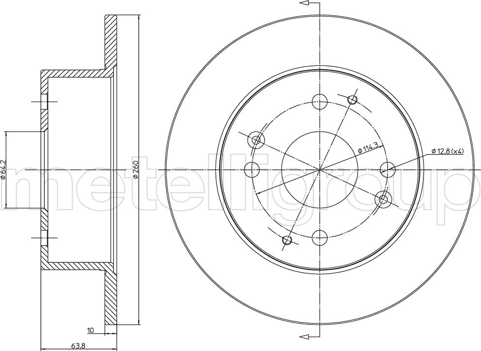Тормозной диск Metelli. Артикул 23-0578