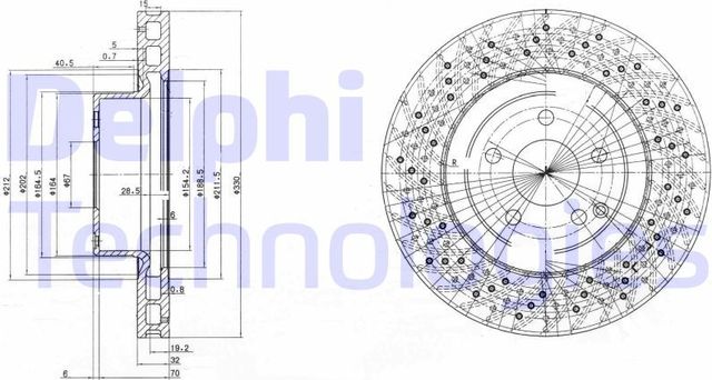 Тормозной диск Delphi. Артикул BG3827