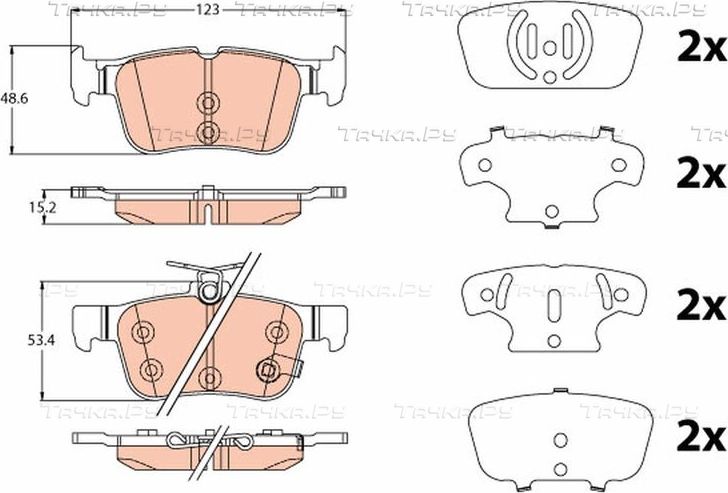 Тормозные колодки TRW задние для Ford S-MAX II 2015-2026. Артикул GDB2115