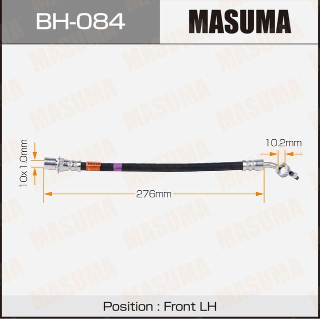Тормозной шланг Masuma передний правый/левый для Toyota Land Cruiser 80 1990-1997. Артикул BH-084