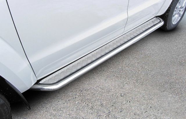 Пороги Slitkoff d57 с листом усиленная для Toyota Land Cruiser Prado 150 2й Рестайлинг 2017-2026. Артикул TOP17-009