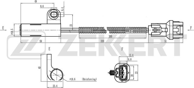 Датчик положения коленвала Zekkert для Jeep Wrangler II (TJ) 1996-2001. Артикул SE-4092