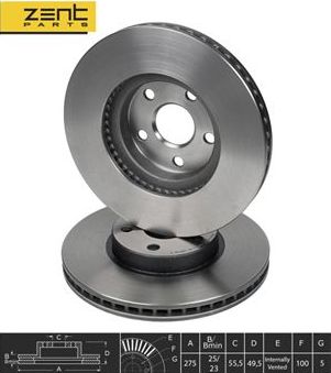 Тормозной диск Zentparts. Артикул Z06213