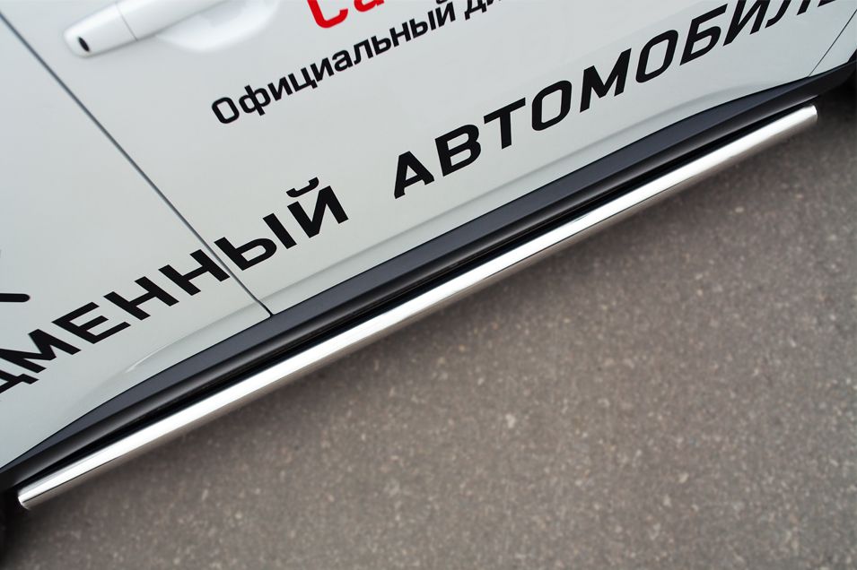 Защита порогов RusStal труба d63 (вариант 3) Mitsubishi Outlander III 2014-2026. Артикул MORT-001895