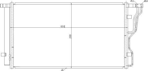 Радиатор кондиционера (конденсатор) NRF EASY FIT. Артикул 350486