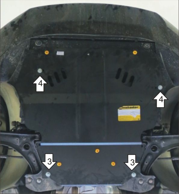 Защита Мотодор для двигателя и КПП Volkswagen Caddy III 2010-2015. Артикул 02733