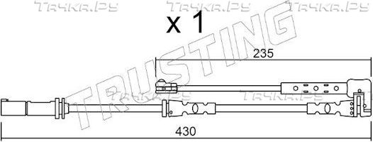 Датчик износа тормозных колодок  Trusting для MINI Hatch III (F55/F56) 2013-2026. Артикул SU.311
