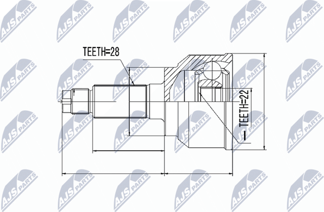 Шрус внутренний (граната) NTY. Артикул NPZ-MZ-045