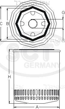 Фильтр АКПП SCT-Germany для Scania 3 1988-1996. Артикул SM 5738