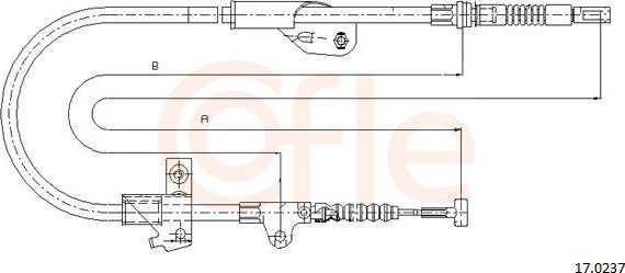 Трос ручника (тросик ручного тормоза) Cofle. Артикул 17.0237