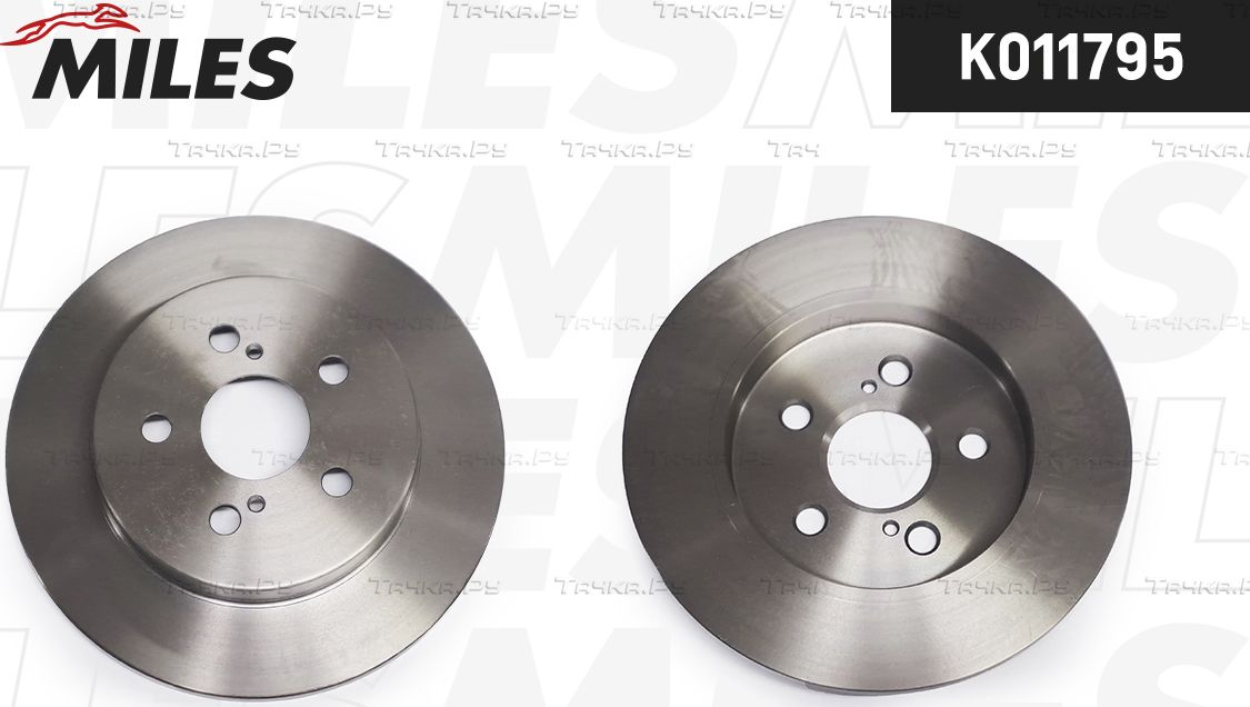 Тормозной диск Miles задний для Toyota Corolla E170, E180 2013-2019. Артикул K011795