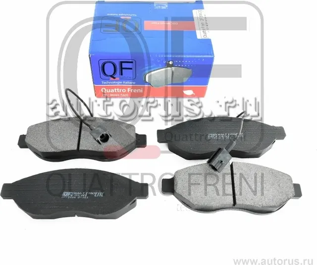 Колодки тормозные дисковые передние к-т с электрическим датчиком износа (Quattro Freni). Артикул qf81420