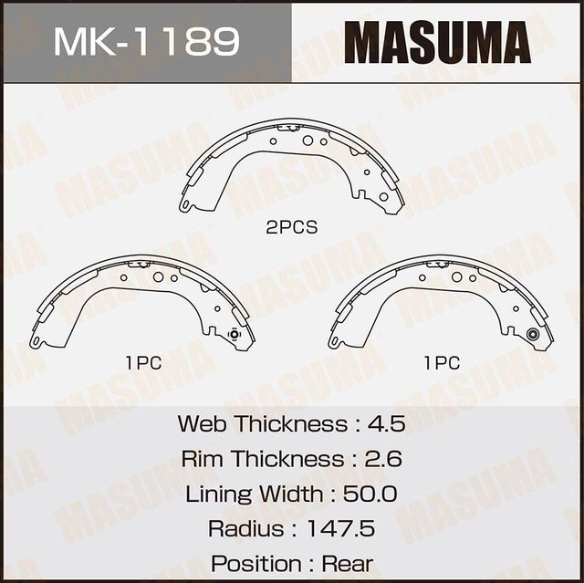 Тормозные колодки Masuma. Артикул MK-1189