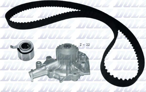 Помпа (водяной насос) с комплектом ремня ГРМ Dolz для Daewoo Matiz I 2003-2004. Артикул KD187