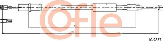 Трос ручника (тросик ручного тормоза) Cofle задний левый для Mercedes-Benz Viano I (W639) 2003-2014. Артикул 92.10.9837
