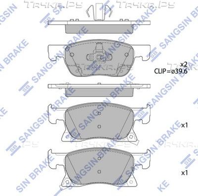 Тормозные колодки Sangsin Hi-Q. Артикул SP4239