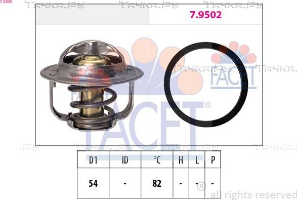 Термостат Facet Made in Italy - OE Equivalent для Fiat Croma II 2005-2011. Артикул 7.8800