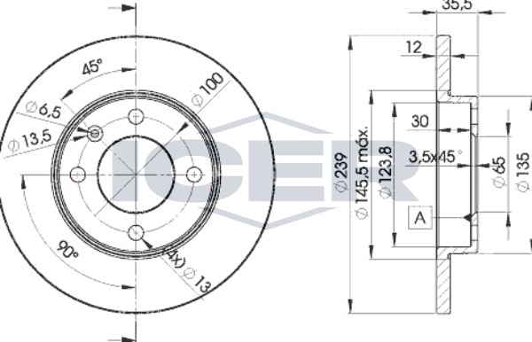 Тормозной диск Icer. Артикул 78BD3300-2