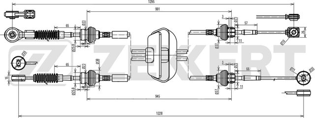 Трос переключения передач КПП Zekkert для Nissan Primastar I 2001-2014. Артикул BZ-1395
