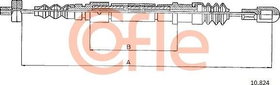 Трос ручника (тросик ручного тормоза) Cofle. Артикул 10.824