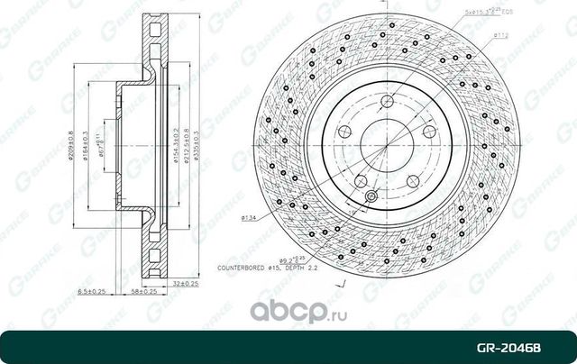 ДИСК ТОРМОЗНОЙ G-BRAKE GR-20468. Артикул GR20468