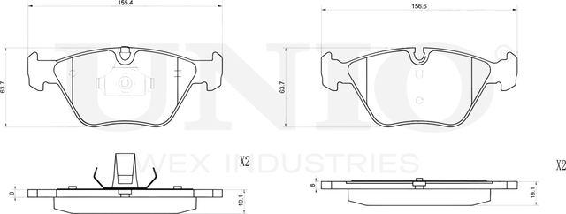 Колодки тормозные дисковые, комплект (Unio). Артикул BRP-20161